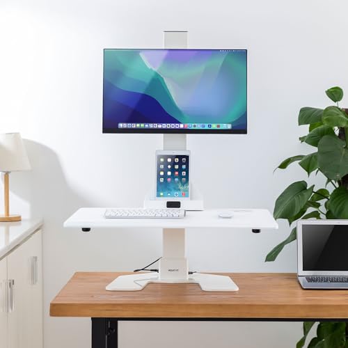 Mount-It! Electric Standing Desk Converter - Motorized Sit-Stand Desk Riser with Monitor Mount, 32" V46023