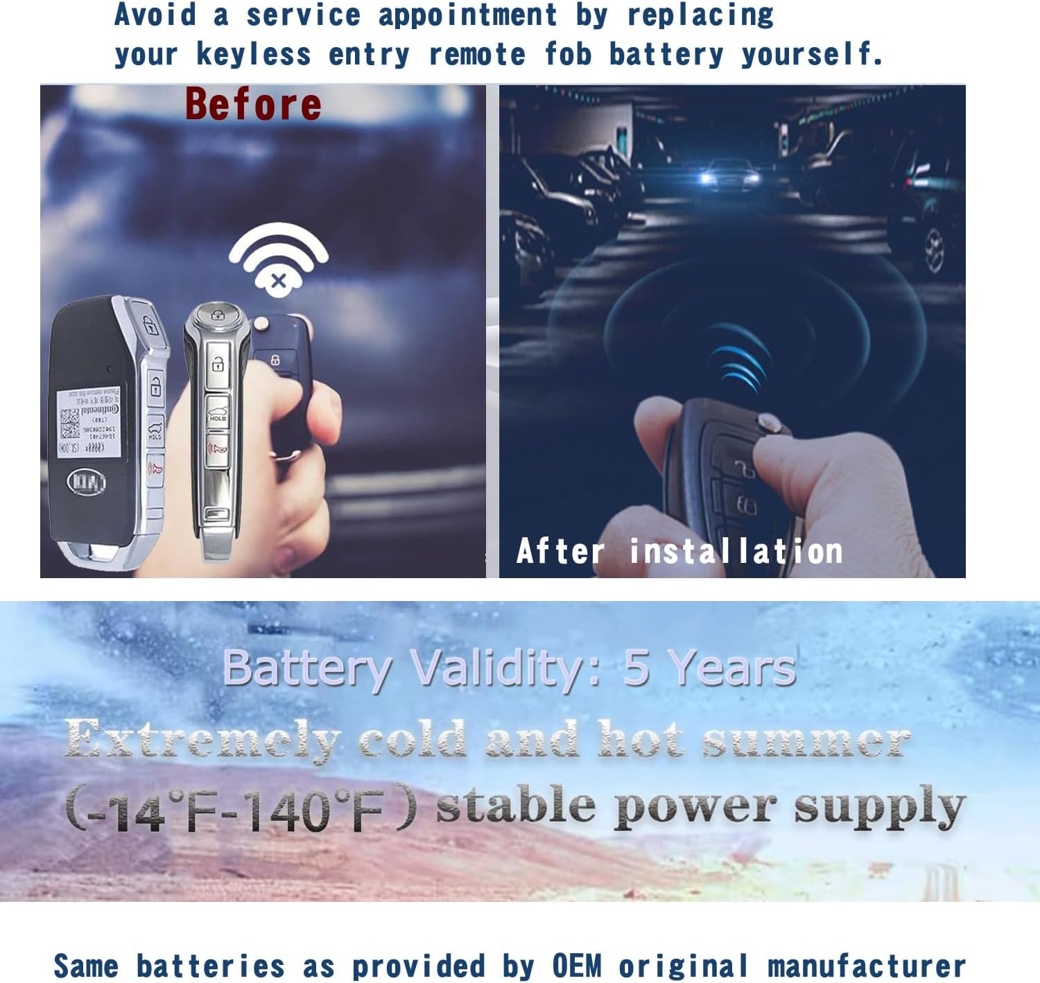 2Pack CR2032 Remote Key Fob Battery for Kia 2018-2022 Models L437