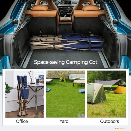 Yaheetech Folding Camping Cot, Portable Military Canvas Sleeping Bed with Carry Bag B4383