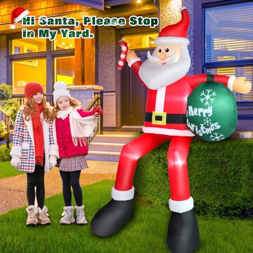 7 FT Christmas Inflatable Santa Claus with LED Lights Indoor Outdoor Decoration F5780