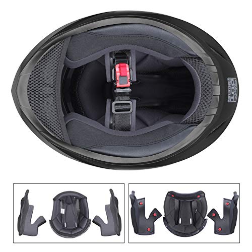 GLX GX11 Compact Motorcycle Helmet Matte Black Large Full Face Tinted Visor DOT Q2653
