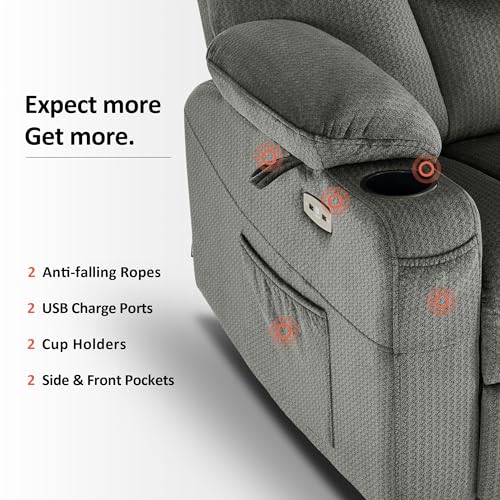 MCombo Small Power Lift Recliner Chair with Massage and Heat, Brown N356790