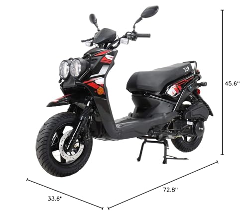 X-PRO 150cc Adult Street Moped with 12" Aluminum Wheels White W326