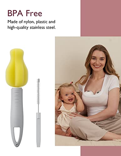 Momcozy M5 Hands-Free Wearable Breast Pump, Double-Sealed Flange, 3 Modes & 9 Suction Levels, 24mm, 2-Pack Quill Gray Z371714