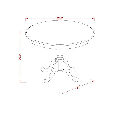 East West Furniture ANT-BLK-TP Dining Table & Avon Dining Chairs Set of 2 K21142