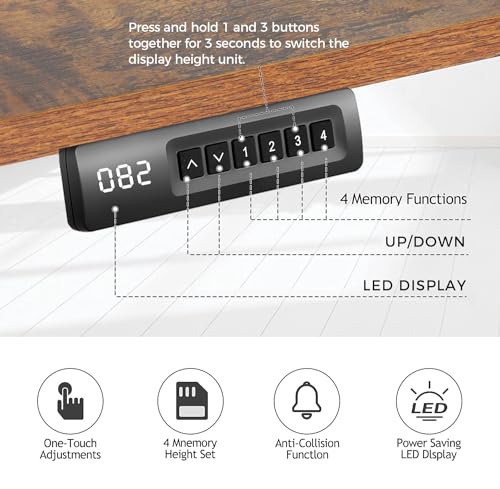 Electric Standing Desk with Charging Station, Oak W842676