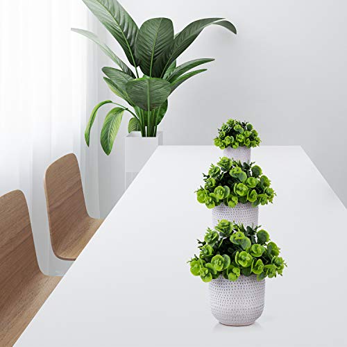 2 Pack Artificial Succulents in Ceramic Planters for Desk Decor V15398