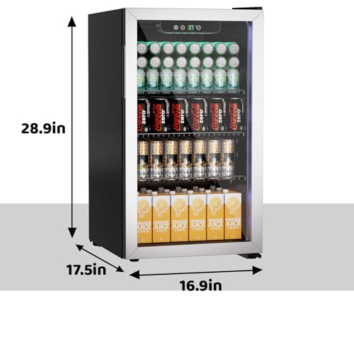 Compact Freestanding Beverage Refrigerator and Skincare Fridge, 0.9 Cu Ft Mini Fridge N768451