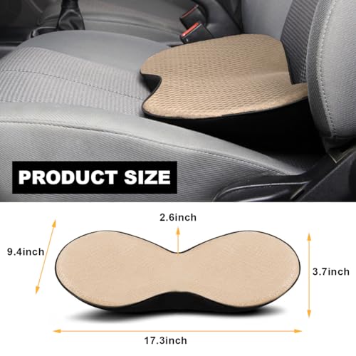 Car Seat Cushion Memory Foam Wedge Pad for Driver, Breathable Non Slip Orthopedic Support, Beige M9395