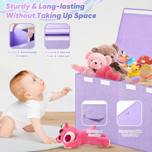 Extra Large Collapsible Toy Box with Lids, Gray P45959