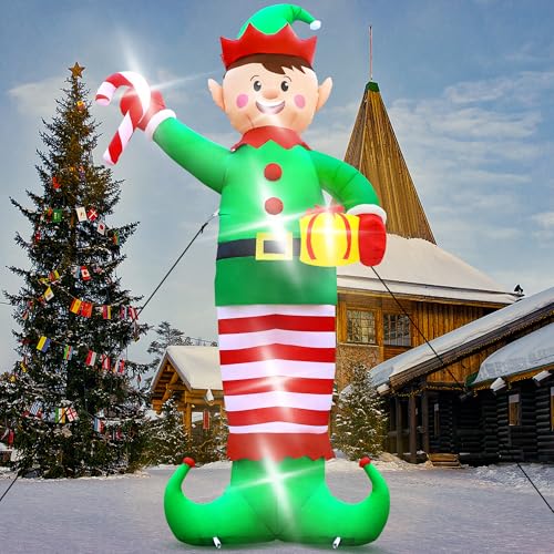 Giant Inflatable Santa Claus with LED Lights Outdoor Christmas Decorations W1618