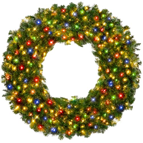 Best Choice Products 60in Pre-Lit Fir Christmas Wreath with 300 LED Lights E577048