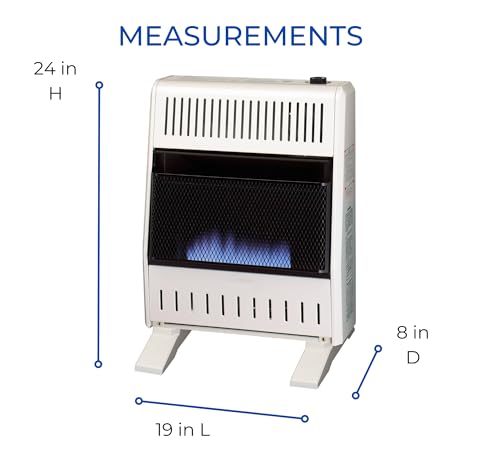 ProCom ML300HBA-B Ventless Liquid Propane Blue Flame Heater with Base Feet K420