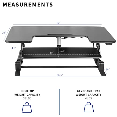 VIVO 36 inch Electric Stand Up Desk Converter, Black U953