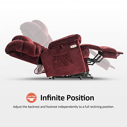 MCombo Triple Motor Power Lift Recliner Chair Sofa with Adjustable Headrest, Fabric, Brown T835565