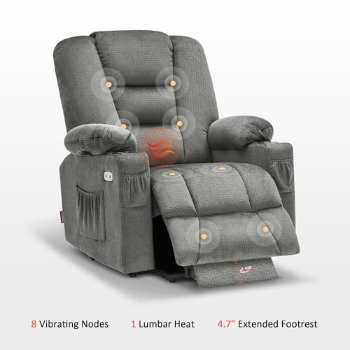 MCombo Small Power Lift Recliner Chair with Massage and Heat, Brown N356790