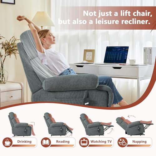 Power Lift Recliner for Elderly with Remote Control, Navy Blue P60192