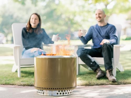Solo Stove Bonfire 2.0 with Stand, 19.5 Inch Smokeless Fire Pit, Stainless Steel B458941