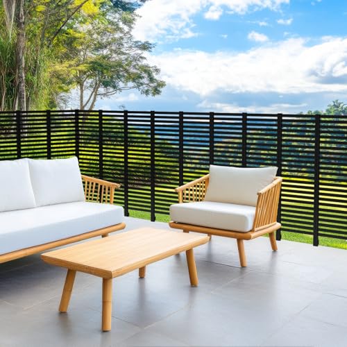 Black Fence Privacy Screen Panels 12 Pack Plastic No Dig G990