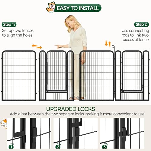 Yaheetech Dog Playpen Outdoor 40 Inch 8 Panels Metal Pet Fence I4784