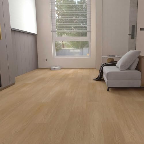 Interlocking Luxury Vinyl Flooring Wood-Look Planks SPC Rigid Core Waterproof Hickory Q852539