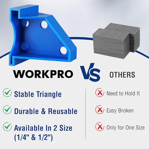 WORKPRO 40-Pack Floor Spacers, 2 in 1 Laminate Flooring Tool with 1/2" & 1/4" Gaps R905297