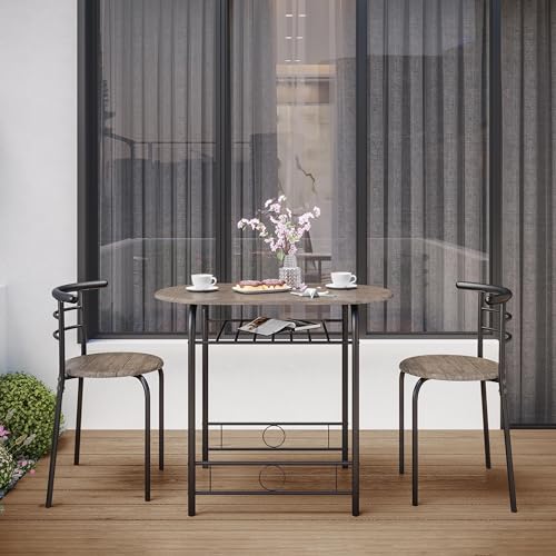 Yaheetech 3-Piece Dining Table Set with 2 Chairs, White X5971
