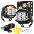 Auxbeam V-MAX Series 72W LED Pod Driving Lights with Amber DRL M188641