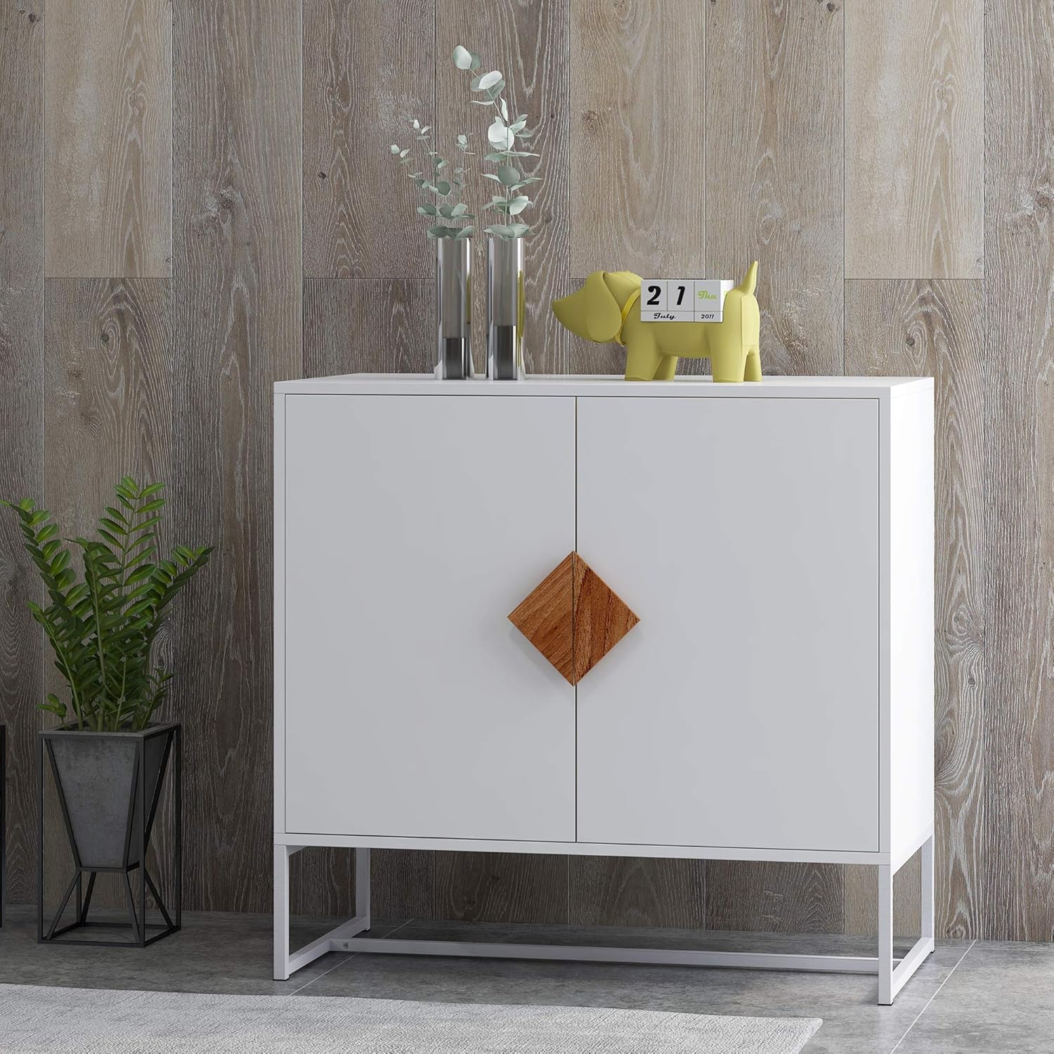 GIA Home Furniture Series Modern Solid Wood Kitchen Buffet Cabinet with 2 Doors, White, 32 Inch M688489