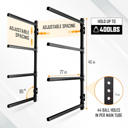 Yes4All Kayak Storage Rack Wall Mount 400lbs 4 Adjustable Levels W1801