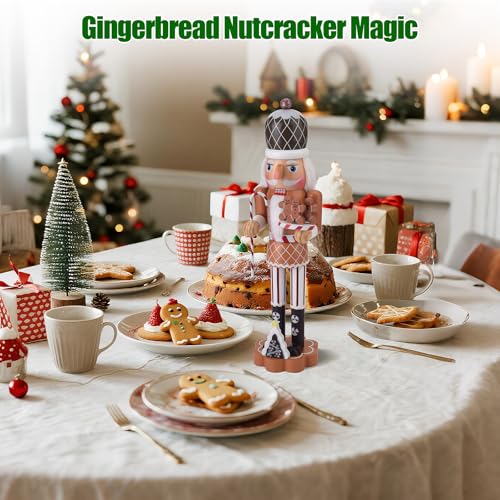 Gingerbread Nutcracker Figure 14.4 Inch Wooden Christmas Decor T3394