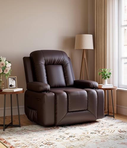 GarveeHome Power Lift Recliner Chair with Heat and Massage, Faux PU, for Elderly I162