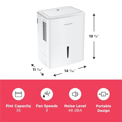 Frigidaire 50-Pint Portable Dehumidifier with Wi-Fi for Medium/Large Rooms, White Q334986