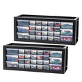 IRIS USA Plastic Drawer Storage Organizer, 24-Drawer Cabinet for Crafts Hardware Tools - Black I685821