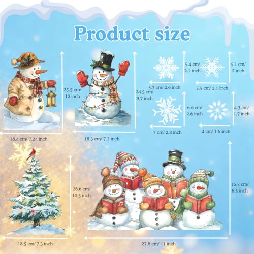 226 PCS Snowflake Window Clings, Reusable Winter Window Decals for Holiday Decor M46237