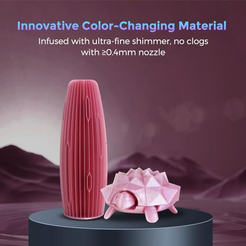 FLASHFORGE PLA Filament 1.75mm Burnt Titanium, Color Changeable 3D Printer Filament 1kg T433110