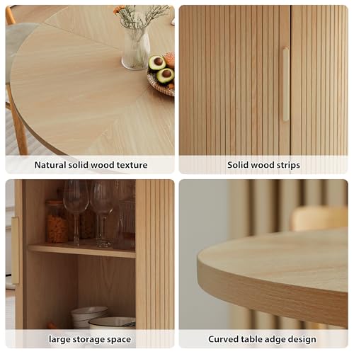 47 inch Round Dining Table with Storage Shelf (Walnut) N502088