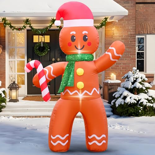 10 FT Christmas Inflatables Snowman Outdoor Yard Decorations with LED Lights C52642