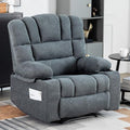 Oversized Recliner Chair for Adult, Plus Size 36.2" Extra Wide Seat Manual Chenille Recliner with Pockets, Ergonomic Massage Heated for Living Room Bedroom Home Threater Office Lounge (Grey)