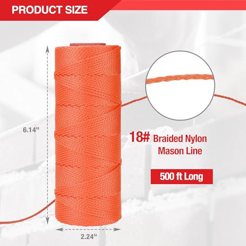 Goldblatt Mason Line 250 ft Braided Nylon String for Masonry and Gardening D6163