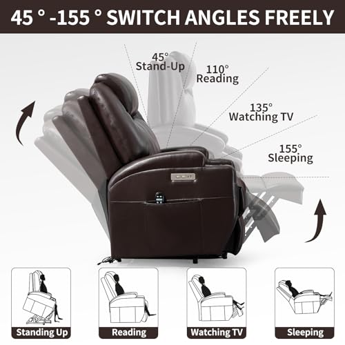 Power Lift Recliner Chair for Elderly with Heat and Massage, Black S324855