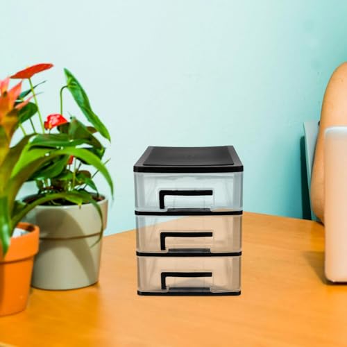 Angoily 4 Drawer Desk Organizer, Plastic Storage Box for Office and Bathroom D28845