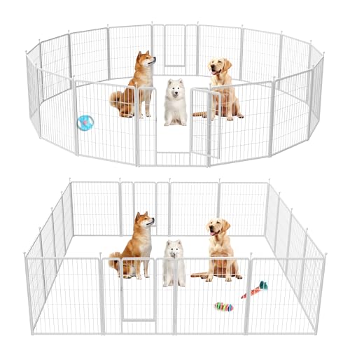 HealSmart Dog Playpen Indoor 32" Height 8 Panels for Small/Medium Dogs, Black J454
