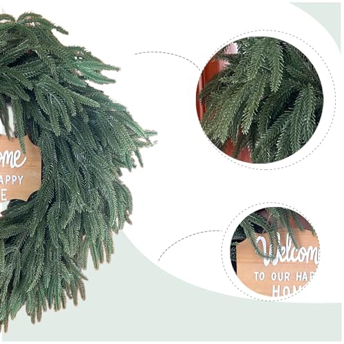 Soft Touch Green Norfolk Pine Christmas Wreath for Front Door E810109