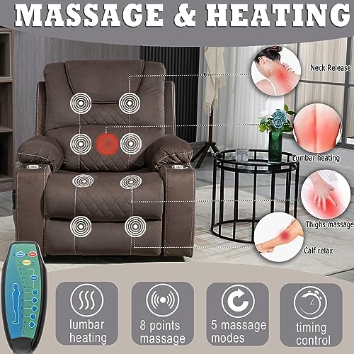Power Lift Chair Recliner with Massage and Heat for Adults, Dual Motor H2507