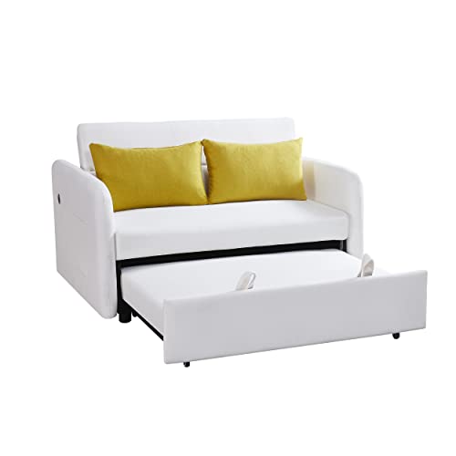 Velvet Tufted Futon Sofa Bed with Adjustable Backrest O99053