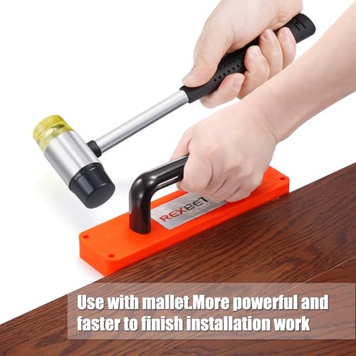 REXBETI 44-Piece Laminate Wood Flooring Installation Kit with Tapping Block, Pull Bar, Mallet and Spacers U4801