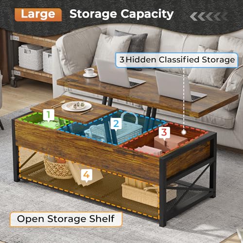 Itaar Lift Top Coffee Table with Storage, Black Q419
