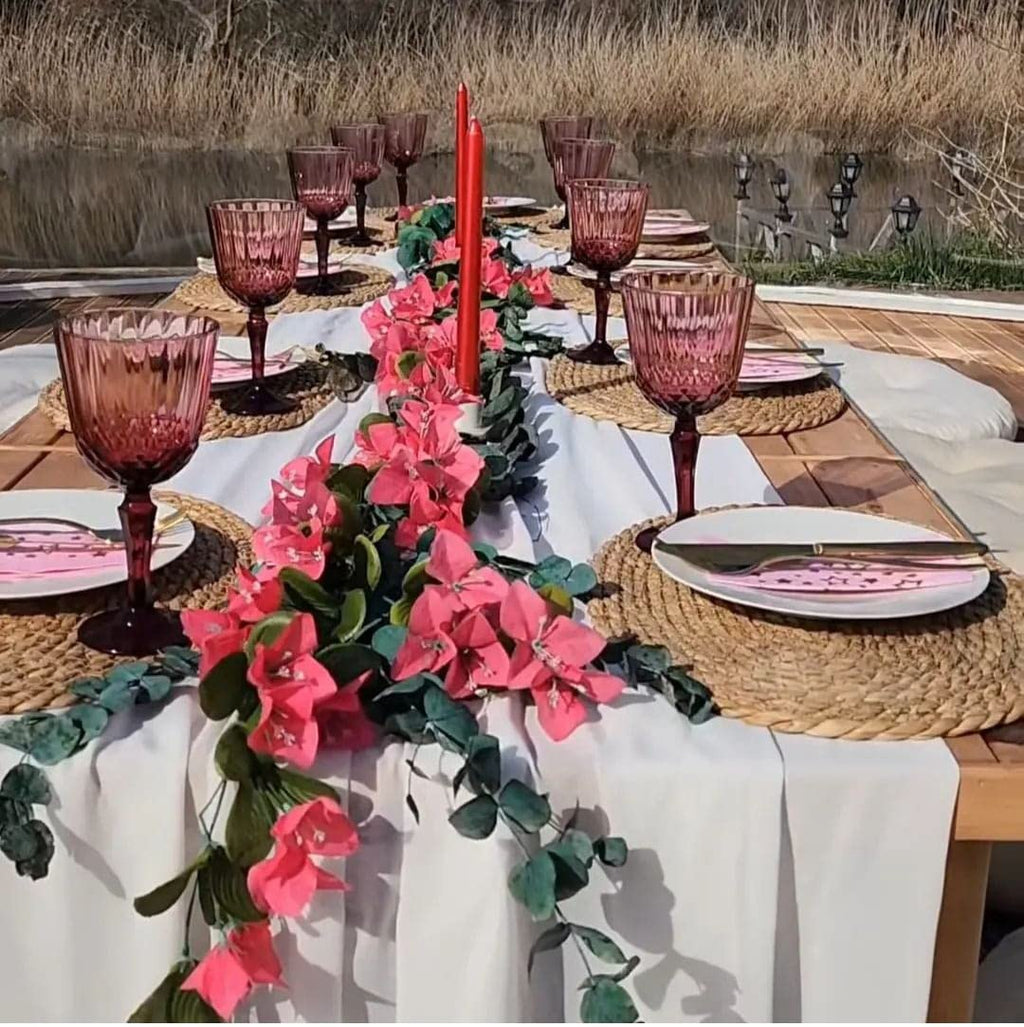 Wood Table for 10 Person, Boho Picnic Table, Foldable Garden Camp Table K95458