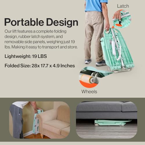 SuperHandy GoRise LT Portable Floor & Bath Lift for Seniors, 330 lbs Capacity X493